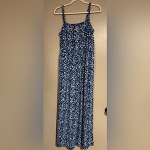 Lane Bryant Blue and White Jumpsuit